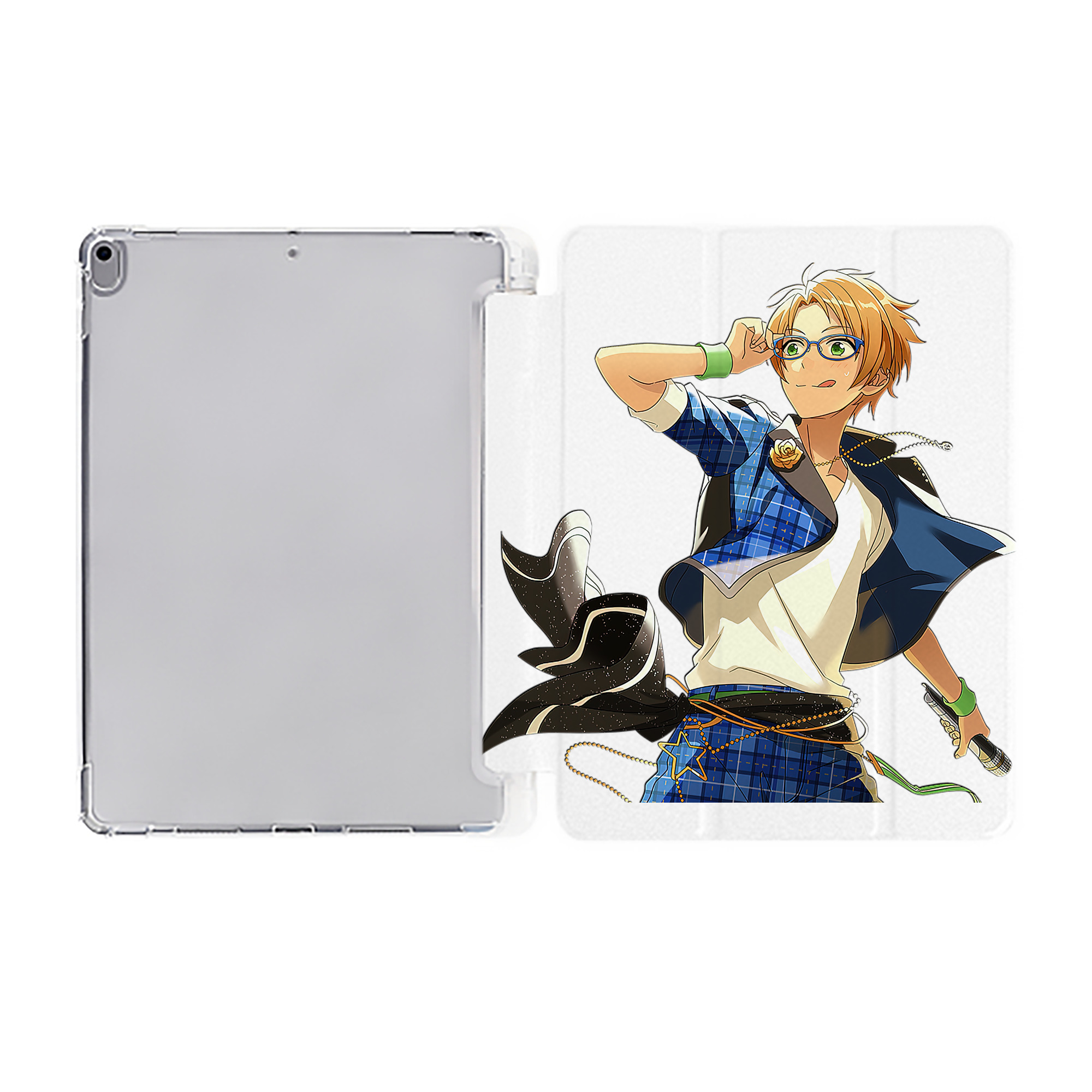 （画像用） あんさんぶるスターズ! Ensemble Stars IPad ケース ペン収納付き 三つ折りスタンド PUレザー×シリコン 対応機種9.5/10.5/10.9インチ